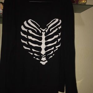 Saks off 5th black heart rib cage jumper